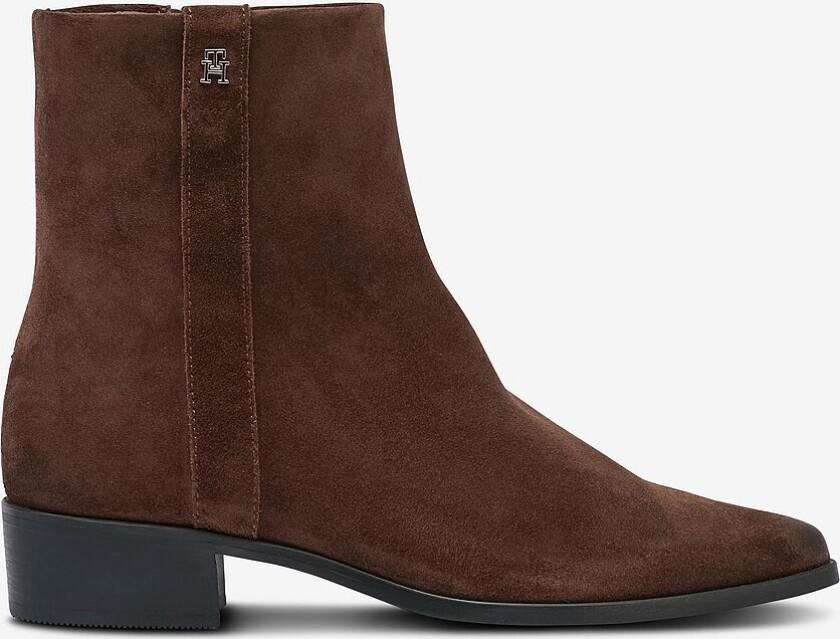 Boots TH Suede Pointy Zip Bootie - Brun