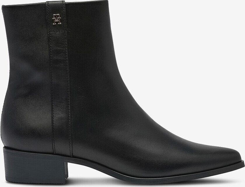 Boots TH Leather Pointy Zip Bootie - Svart