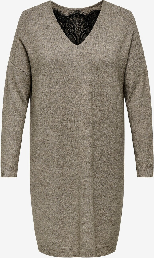 Kjole carAdele LS Lace Mix O-neck Dress - Grå