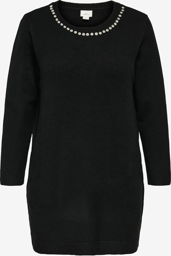 Kjole carAbby Life LS Bling Short O-neck - Svart