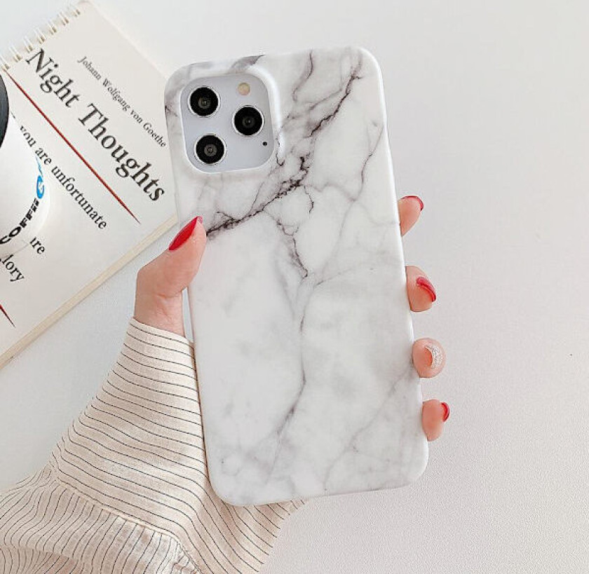iPhone 12 Pro Max Marmordeksel Hvit