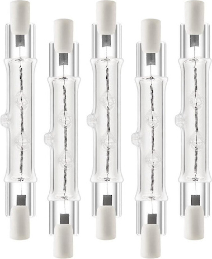 5-pak R7s 118mm 400w 230v, r7s Halogen Lineær Lyspære, Dimbar Halogenlampe For Byggearbeid