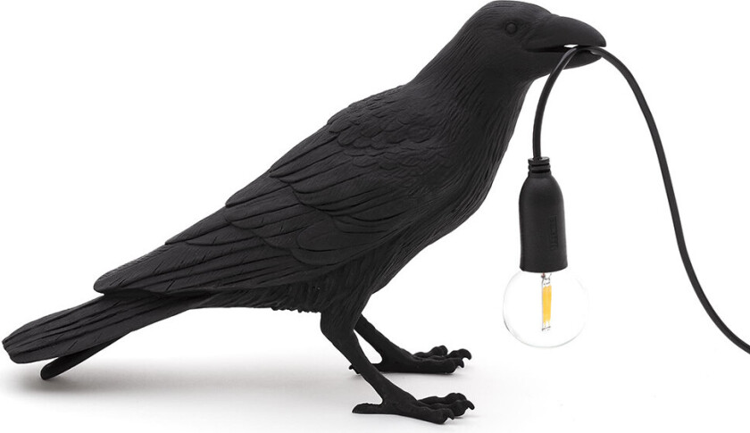 Bird Lamp Waiting Black
