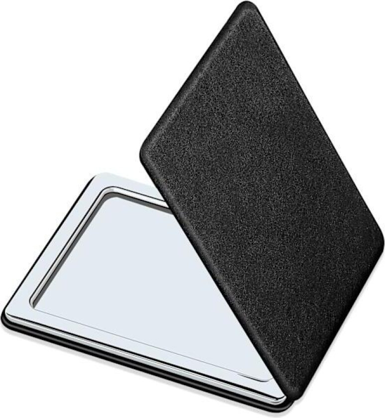 Kompakt Speil Svart Reise Sammenleggbart Sminkespeil for Veske, Håndveske og Lomme, Bærbart Dobbeltsidig Forstørrelsesspeil