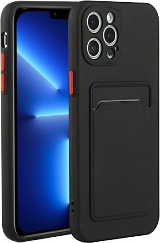 Deksel med Kortholder til iPhone 13 Pro - Svart