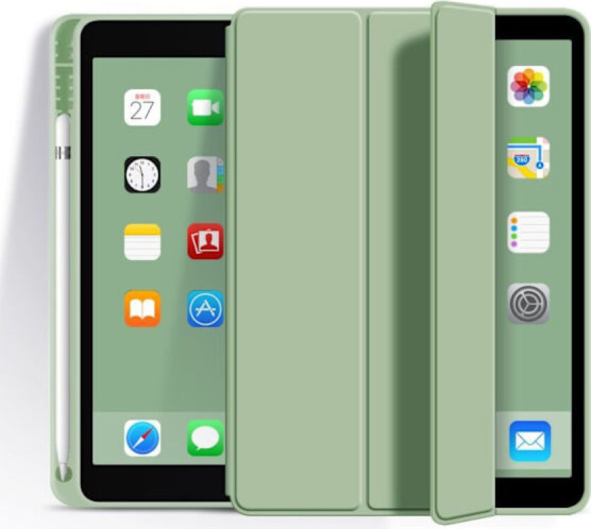 Stilig deksel for iPad Pro 2018 11\" Matcha Grønn Silikon Tri Fold Stropp