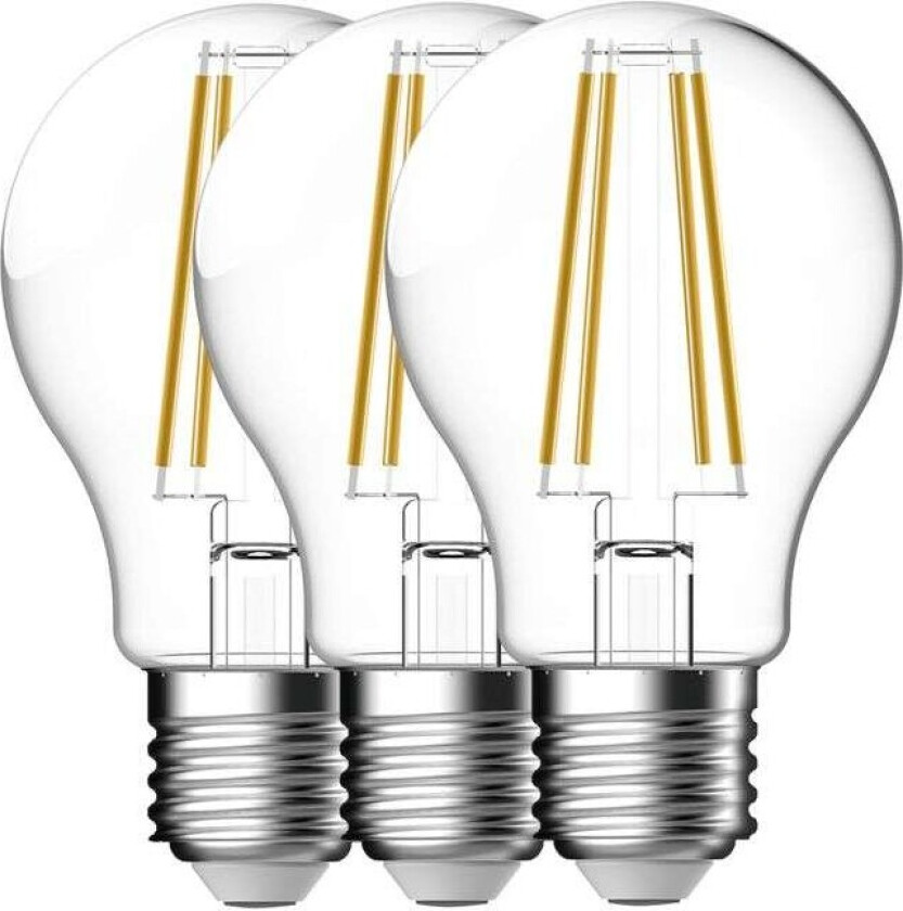 - Lyspærer Smart 4,7W (600lm) 2200-6500K Clear 3-pack E27