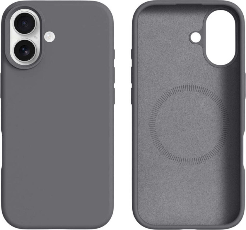 iPhone 16 2-i-1 Silikon & Hard Plast Deksel - MagSafe Kompatibel - Mørkgrå