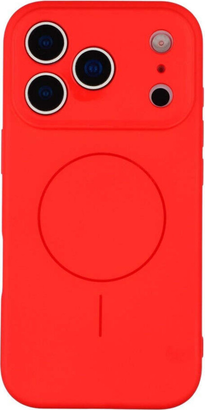 iPhone 17 Pro Fleksibelt Plast Deksel med Fôr Innvendig – MagSafe Kompatibel – Rød