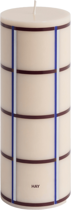 Bilde av Column Candle kubbelys medium 20 cm Off white-bordeaux-blue-sølv