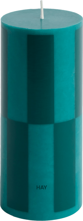 Bilde av Column Candle kubbelys small 15 cm Green-dark green large check