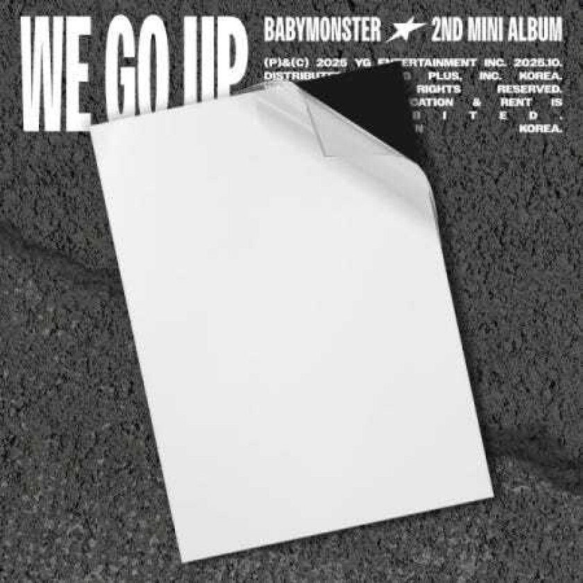 BabyMonster We Go Up We Version incl. 72pg Photobook, Folded Poster, 6 Selfie Photocards, Inclusion Envelope, 2 Logo Stickers + Photo Sticker CD