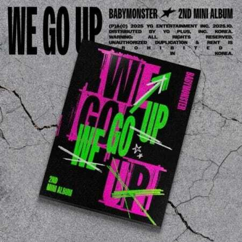 BabyMonster We Go Up Up Version incl. 72pg Photobook, Folded Poster, 6 Selfie Photocards, Postcard + 2 Logo Stickers CD
