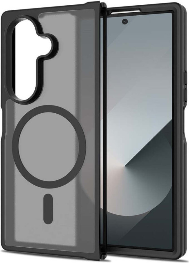 Samsung Galaxy Z Fold7 Matt Hybrid Deksel - MagSafe Kompatibel - Gjennomsiktig / Svart