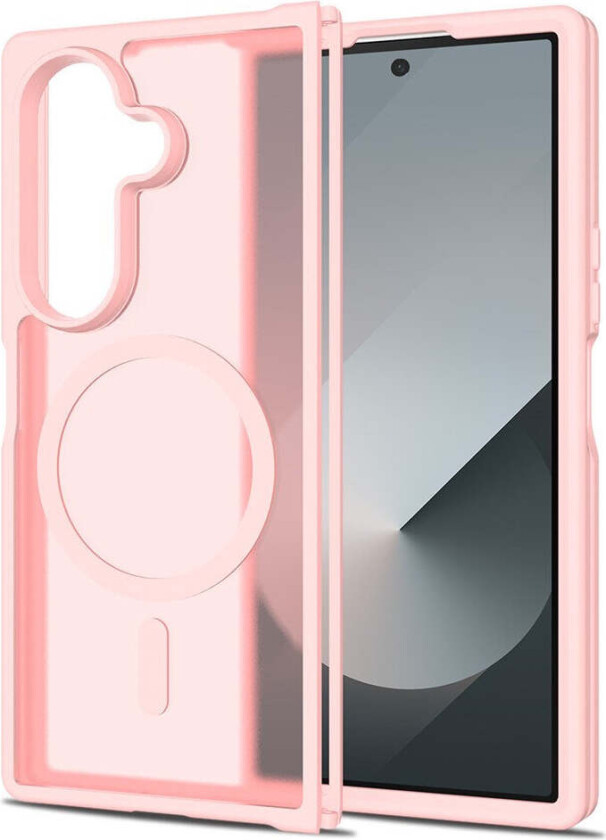 Samsung Galaxy Z Fold7 Matt Hybrid Deksel - MagSafe Kompatibel - Gjennomsiktig / Rosa