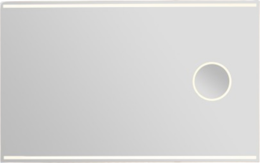 Focus speil med lys, 120x75 cm