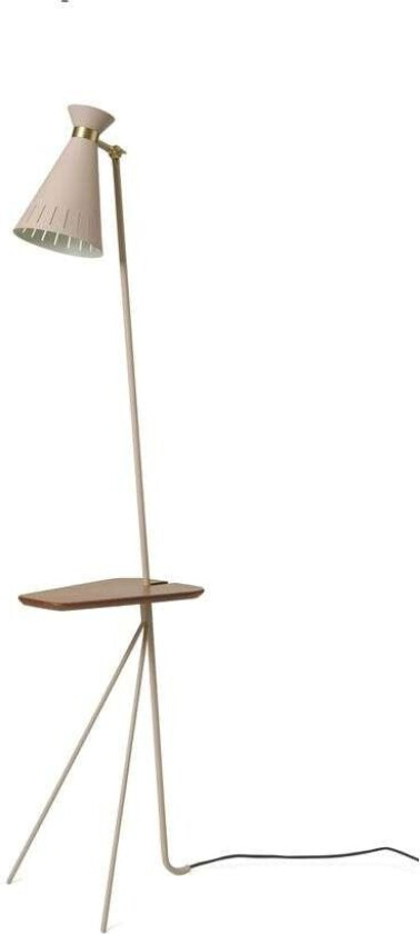 - Cone Gulvlampe m/Bord Pure Cashmere /Teak