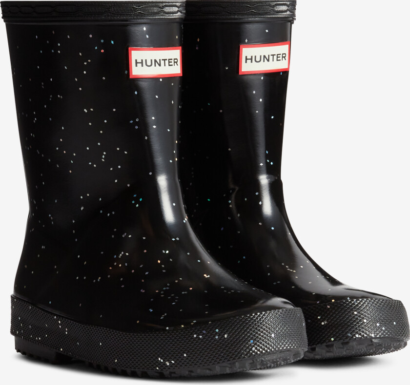 Kids First Giant Glitter Gummistøvler Black Military Red 22 EU Svart 22 EU kvinne