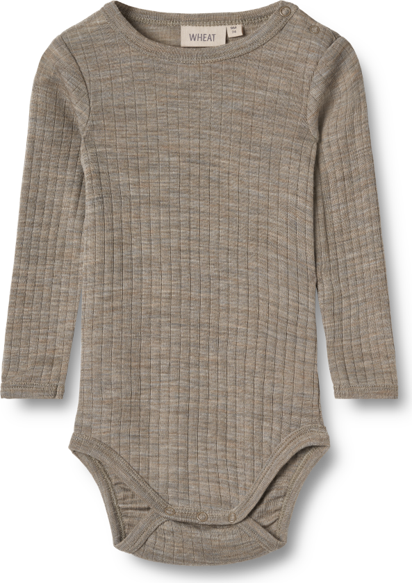 Bilde av Lucca Lange Ermer Ull Silke Body Khaki Melange Khaki Melange 62 cm Brun 62 cm mann