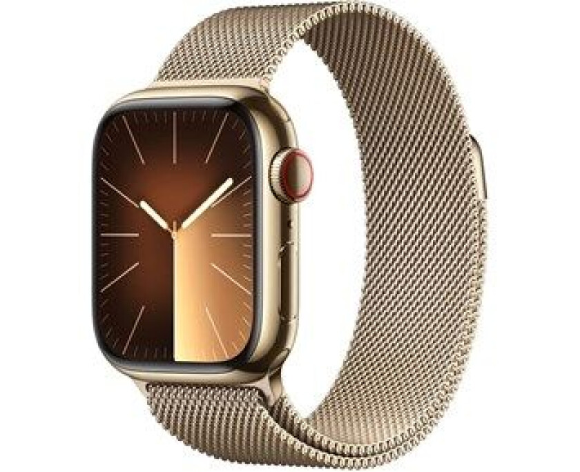 Watch Series 9 GPS + Cellular 41mm Gold Stainless Steel Case with Gold Milanese Loop