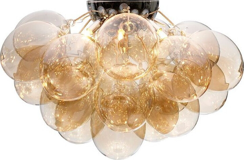 Taklampe Gross 70 cm, Amber - Krom