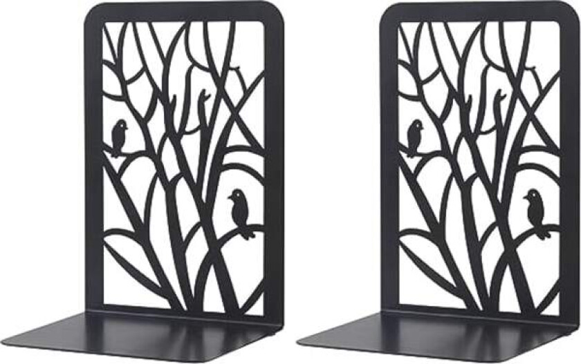 Metall Bokstøtter (Svart), 1 Par Barnebokstøtter, Tre Design