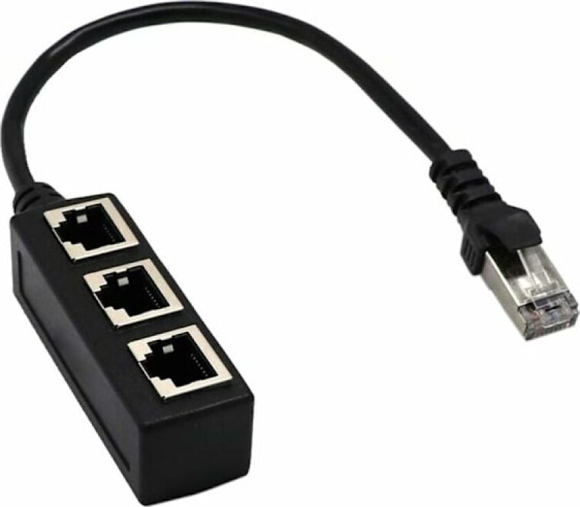 RJ45 Nettverk 1 til 3 Port Ethernet Adapter Adapterkabel Nettverkskabel Splitter