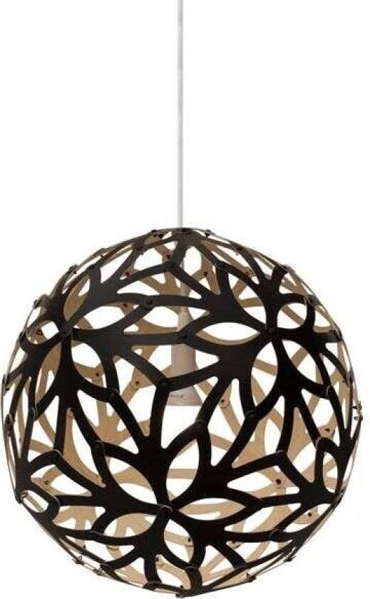 - Floral Pendel Ø40 Svart 1 Side