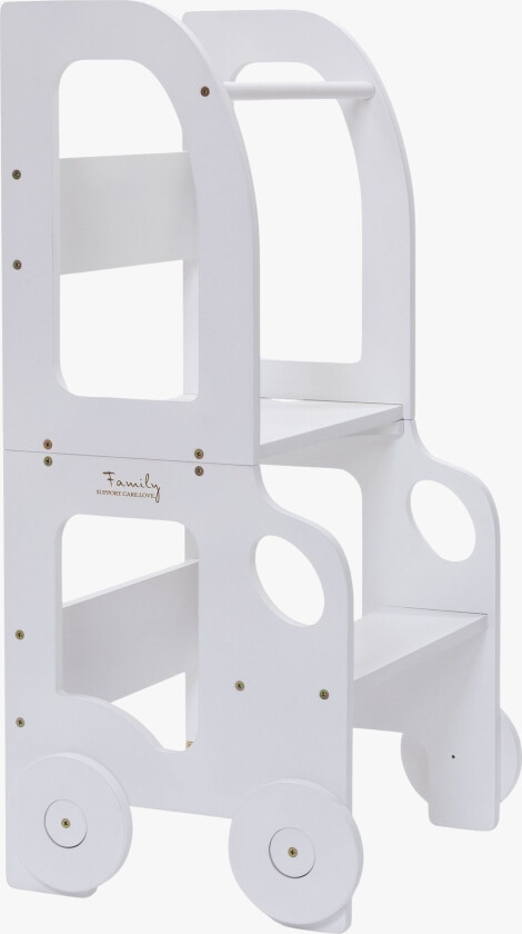 Family-scl Bil Læringstårn, Hvit - Motoriske møbler - Plywood