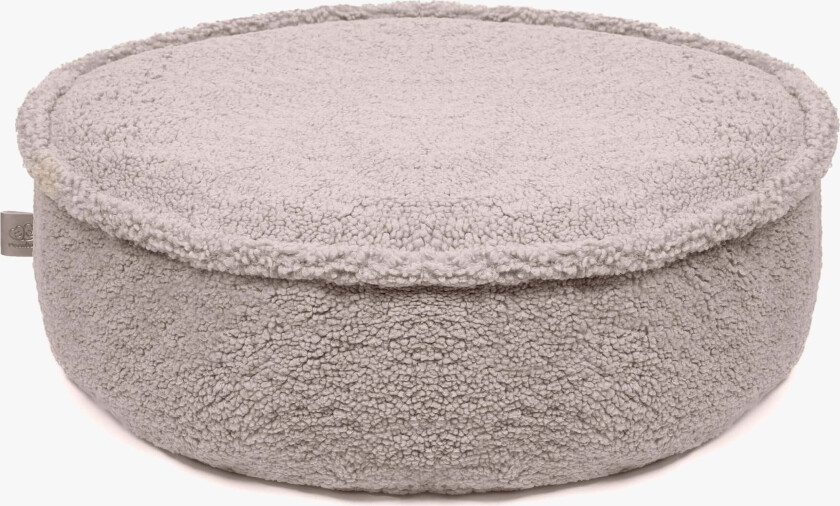 Meowbaby Bearly Rund Puff, Lysegrå - Sittemøbler - Polyester