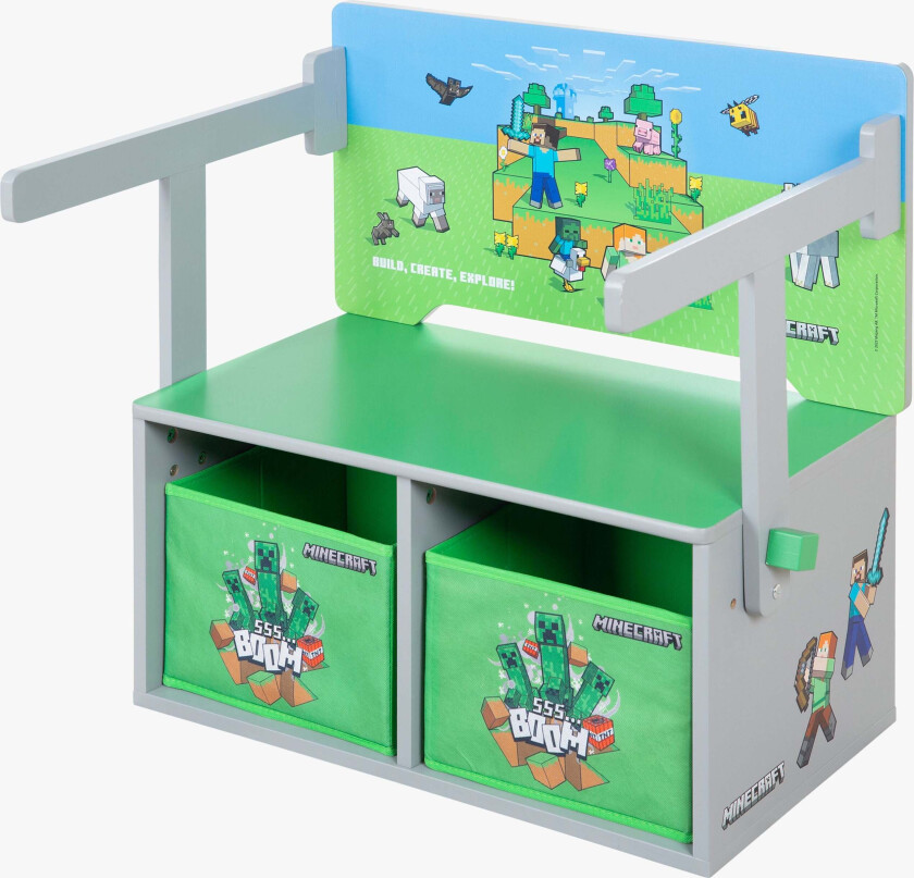 Sammenleggbar Oppbevaringsbenk med Bord, Multi - Sittemøbler - MDF