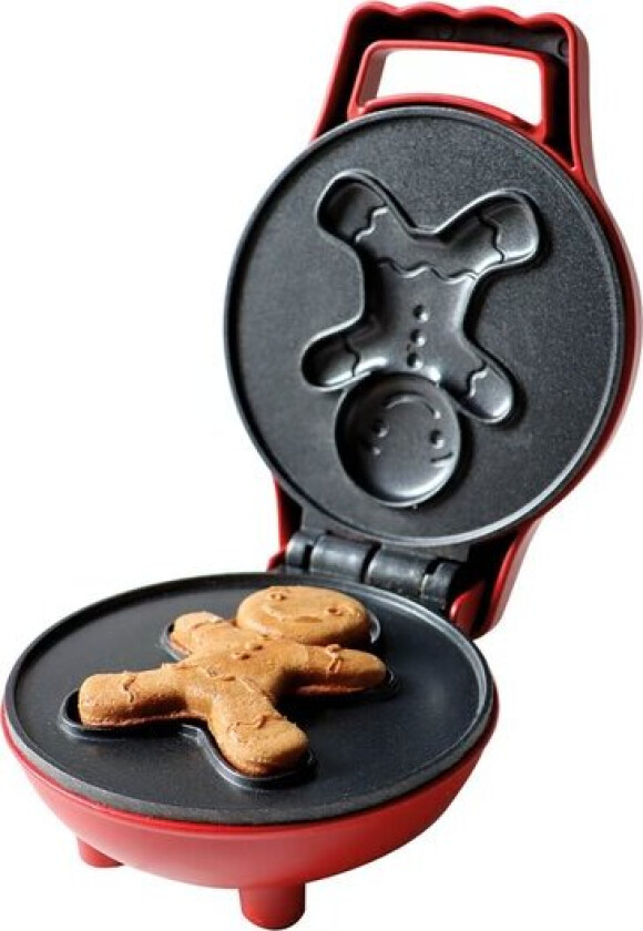 Vaffeljern pepperkakemann jul rød/svart