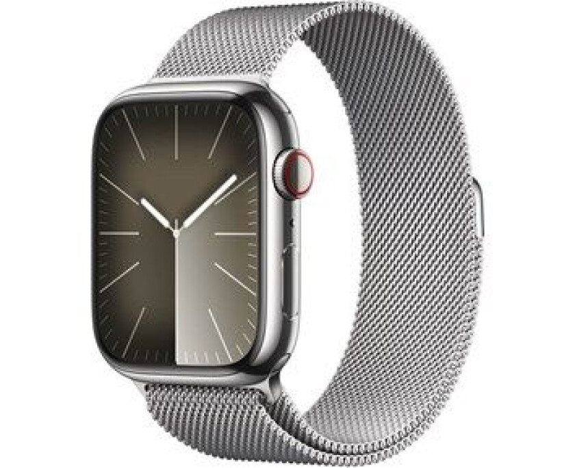 Bilde av Watch Series 9 GPS + Cellular 45mm Silver Stainless Steel Case with Silver Milanese Loop