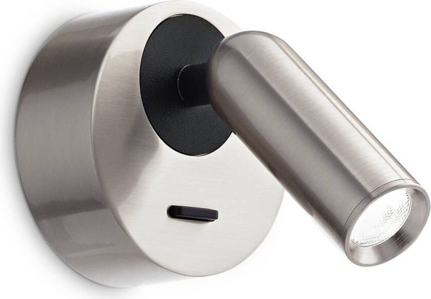 Ideal Lux LED-veggspot Bean, Ø 7 cm, nikkelfarget metall