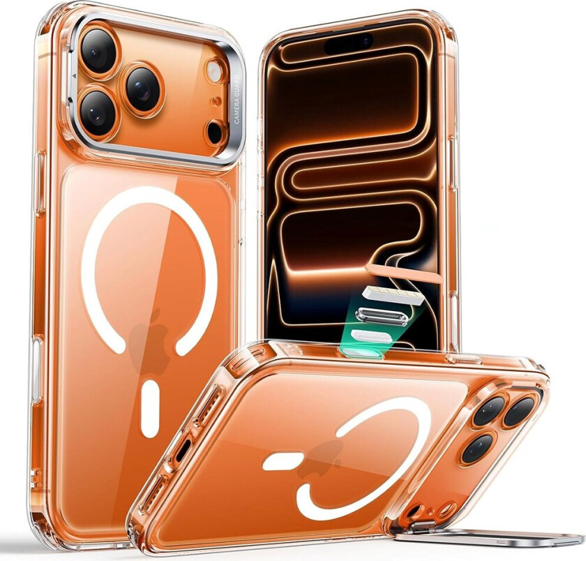 iPhone 17 Pro Max Classic Hybrid Stash Case med Kickstand – MagSafe Kompatibel – Gjennomsiktig