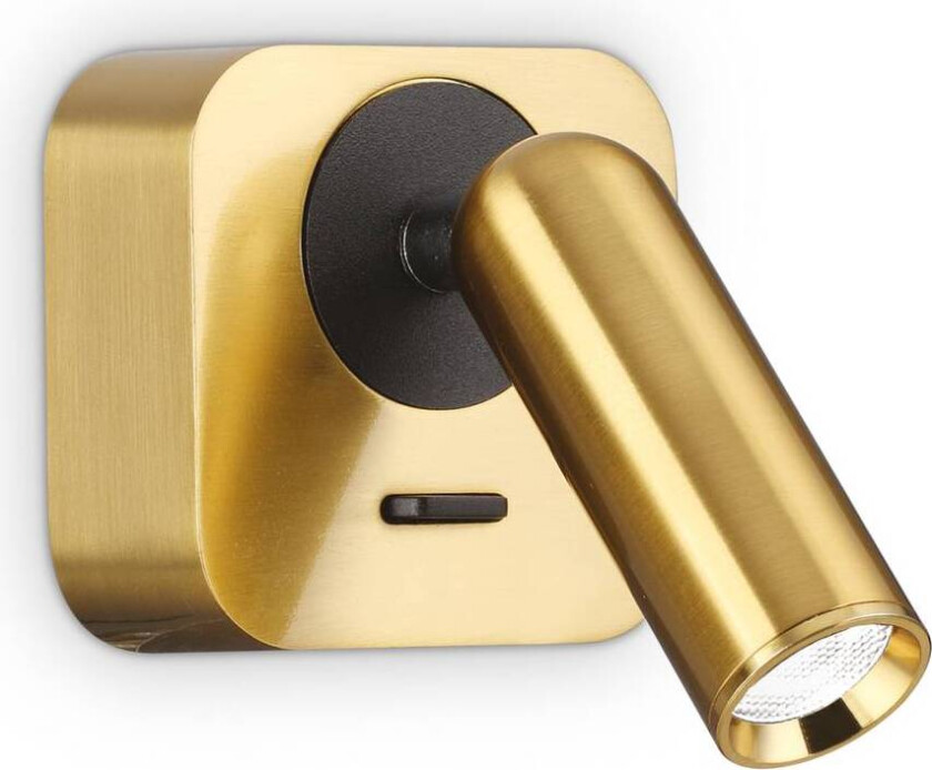 Ideal Lux LED-veggspot Bean, messingfarget, bredde 7 cm