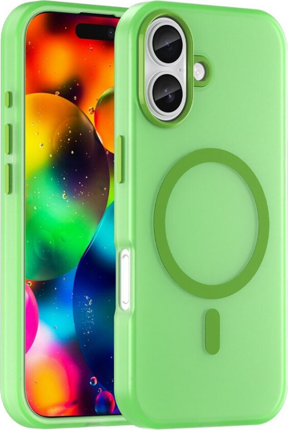 iPhone 17 Hybrid Plast Deksel – MagSafe Kompatibel – Matt Gjennomsiktig / Grønn