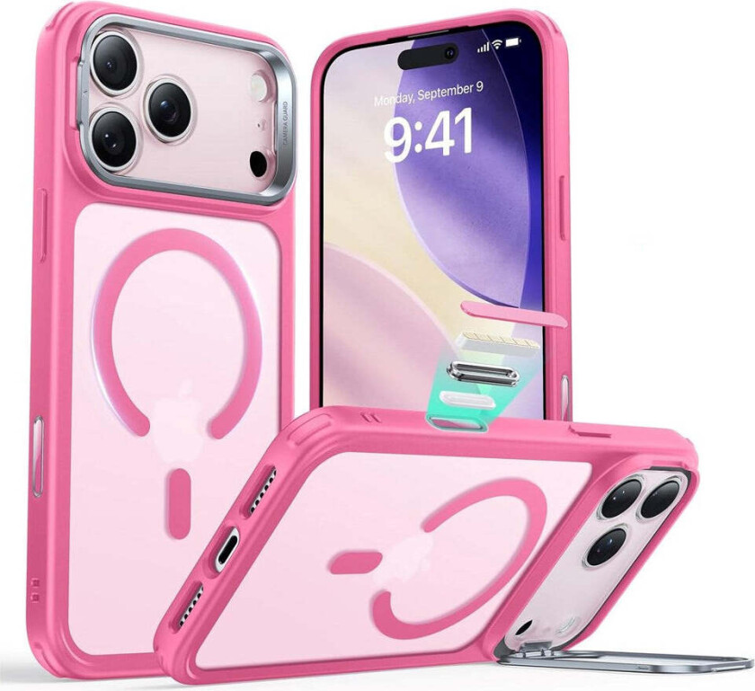 iPhone 17 Pro Classic Hybrid Stash Case med Kickstand – MagSafe Kompatibel – Matt Rosa