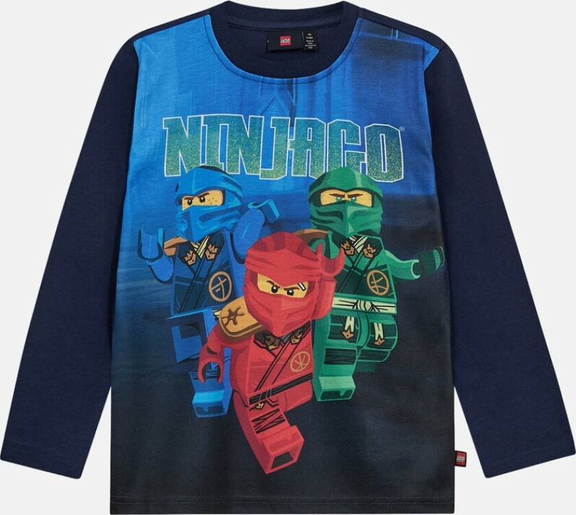 LWTAFFY 607 - T-SHIRT L/S, DARK NAVY, 116, T-shirts