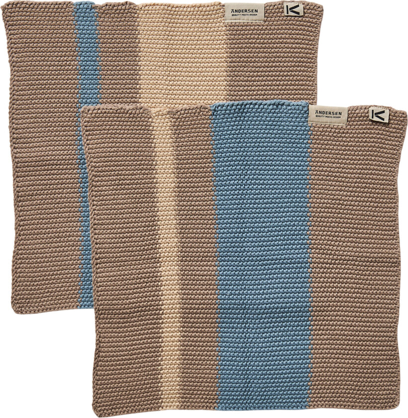 Bilde av Oppvaskklut 27 Ã 27 cm 2-pakning, beige/blå