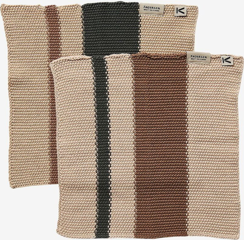 Oppvaskklut 27 Ã 27 cm 2-pakning, grønn/brun