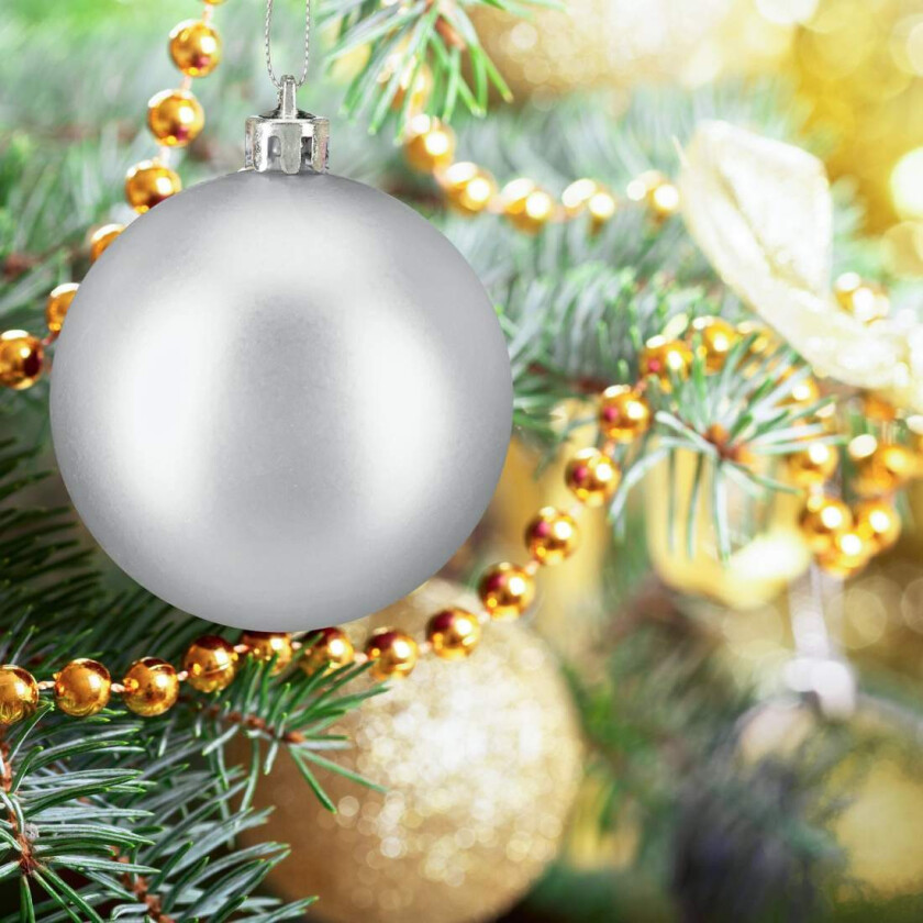 Bilde av Sett med dekorative juletrekugler – matt, skinnende, glitrende