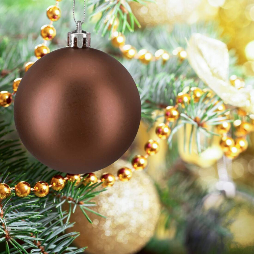 Sett med matte julekuler – 100 stykker, enkelt å henge