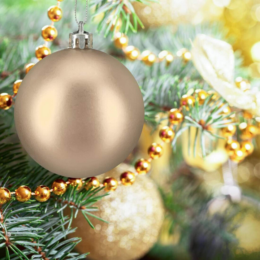 Sett med juletrekugler – matt, glitter, glanset