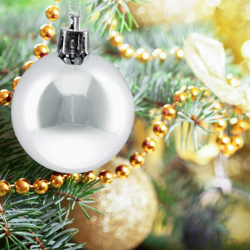 Sett med skinnende julekuler – 50 stykker, blank finish