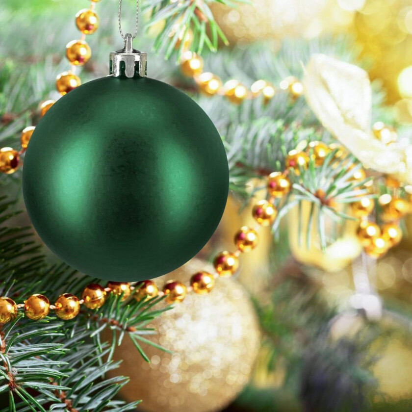 Sett med matte julekuler – 100 dekorative ornamenter