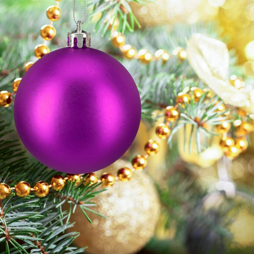 Sett med matte julekuler – 100 stykker, lett å henge