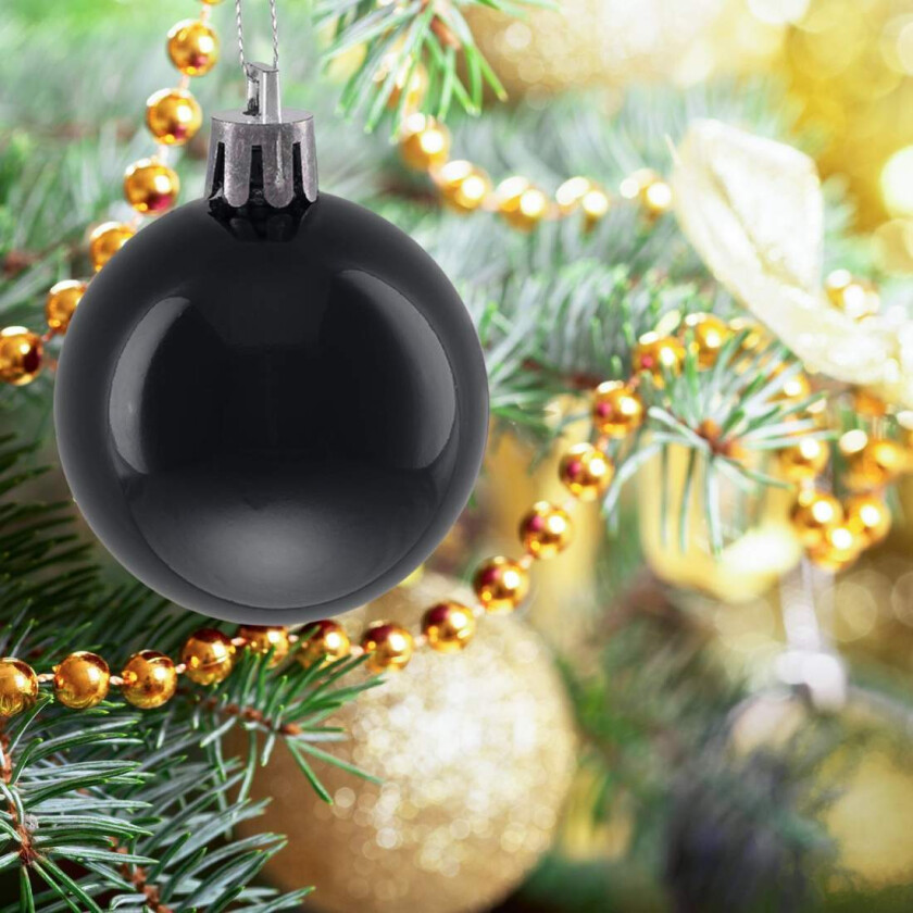 Sett med skinnende julekuler – 50 blanke ornamenter