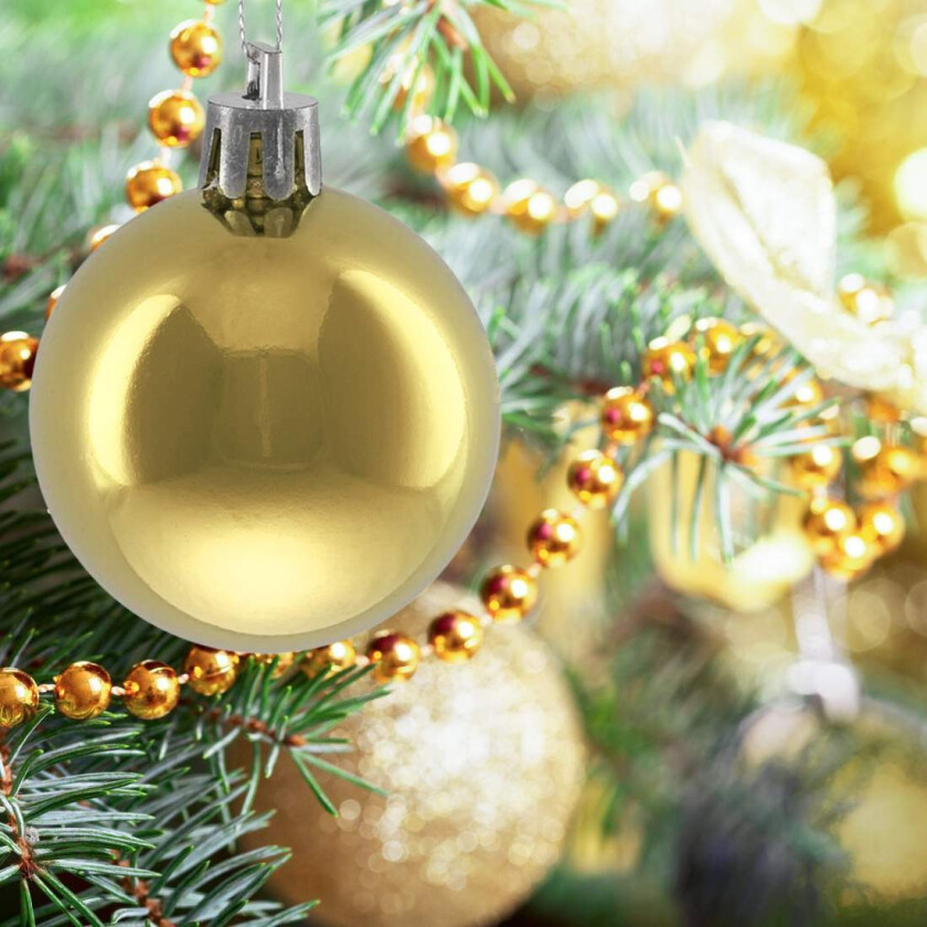 Sett med skinnende julekuler – 50 blanke ornamenter