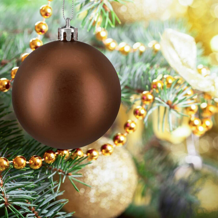 Sett med matte julekuler – 50 stykker, enkelt å henge
